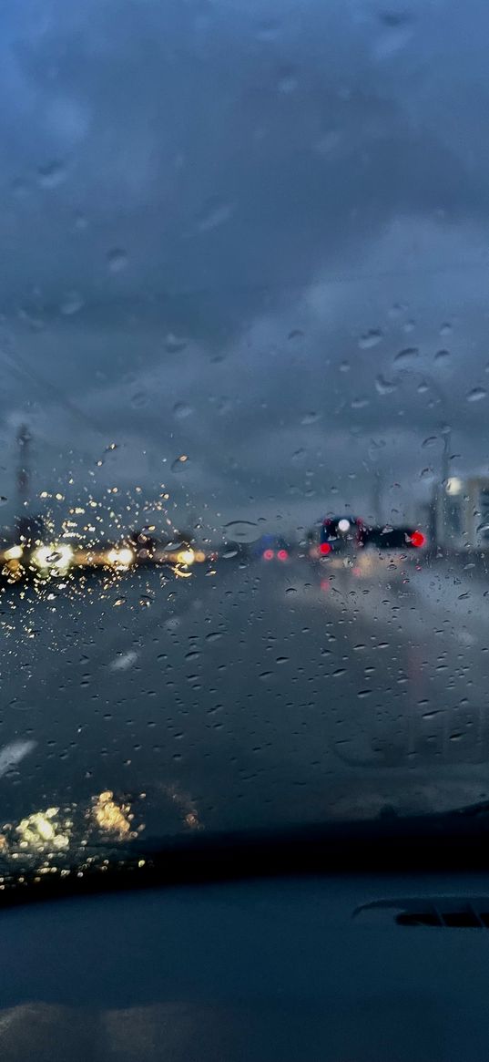 city, street, cloud, rainfall, water