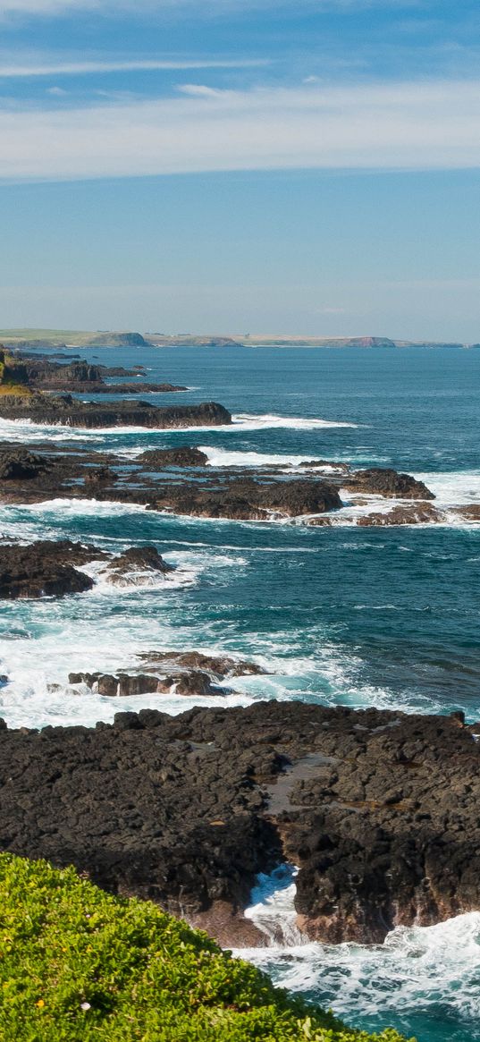 sea, reefs, stones, landscape