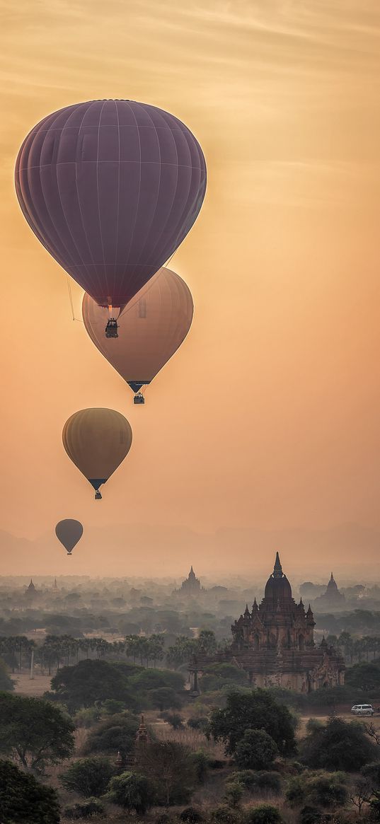 yellow sky, balloons, fortress, sports