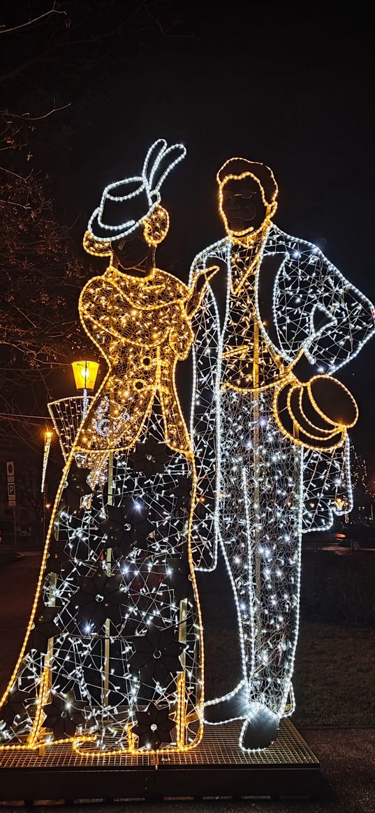 park, sculpture, lights, gdansk, poland