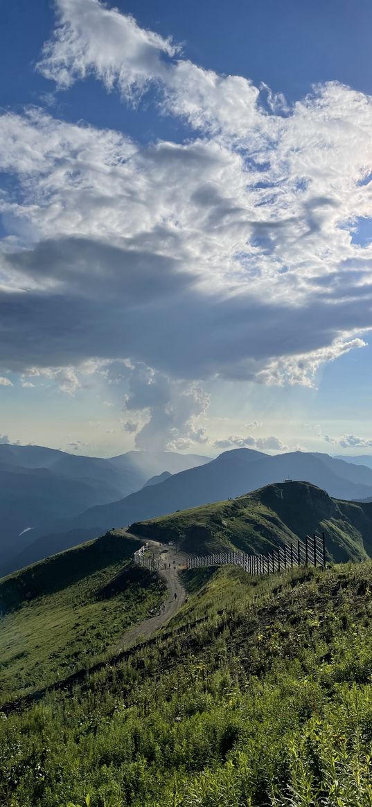 mountain, path, sky, sochi