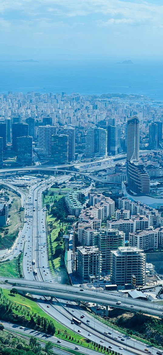 roads, buildings, city, istanbul, turkey, aerial view