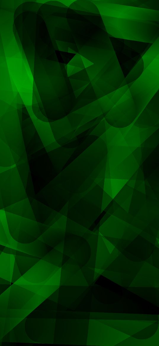 green, art, triangles