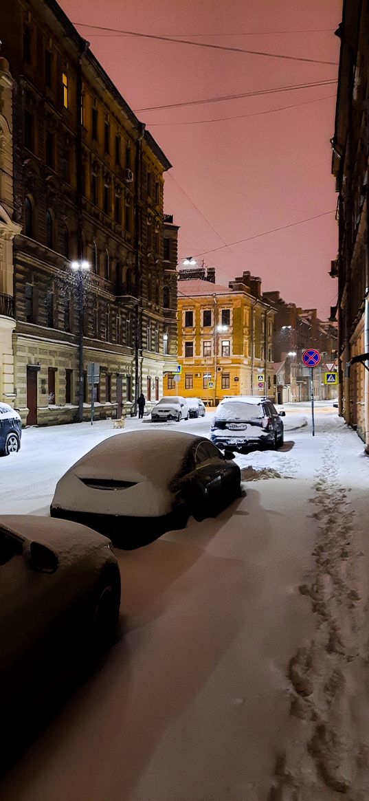 winter, snow, st. petersburg, city