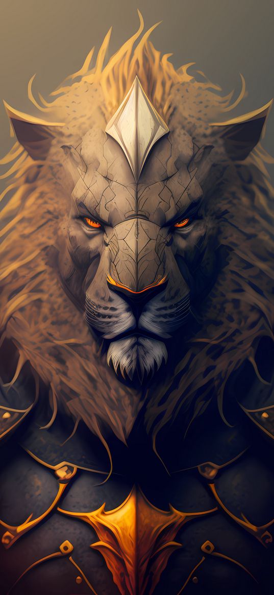 lion, warrior, armor, fantasy, ai, art