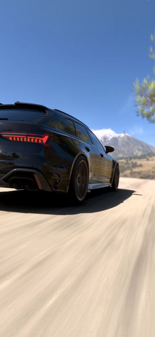 audi, rs6, driving, cars, roads, blue skies, nature, racing, custom cars, abt, speed