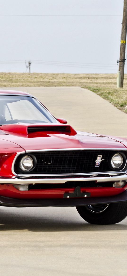 boss, muscle car, ford, 1969, red, 429, mustang