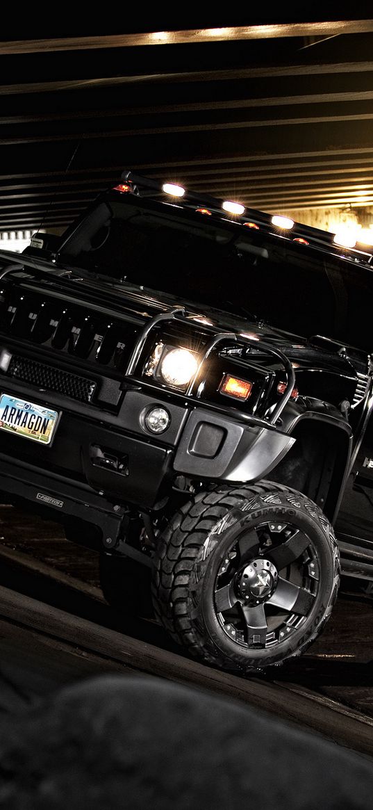 hummer, h2, black, off road, suv