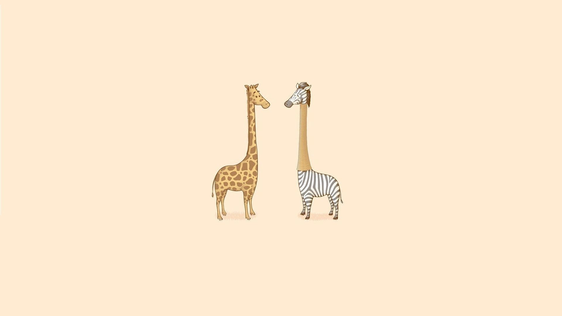 humor, zebra, giraffe, art, minimalism