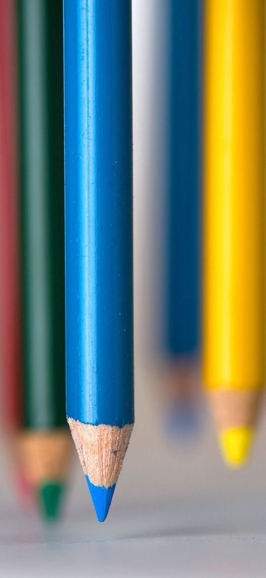 colored pencils, sharp, color, macro