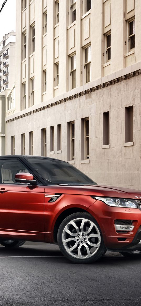 land rover, range rover, suv, red, city