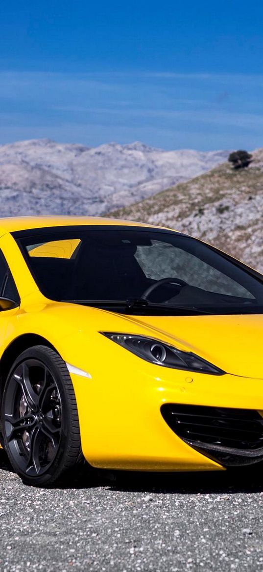 mclaren, mp4-12c, spider, 2012, new, car, yellow, beautiful