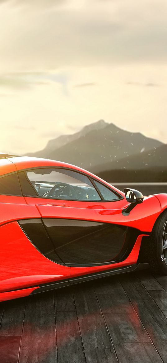 mclaren, p1, red, rear