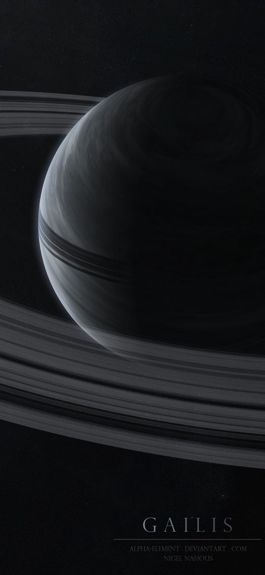 gailis, planet, rings, stars, space