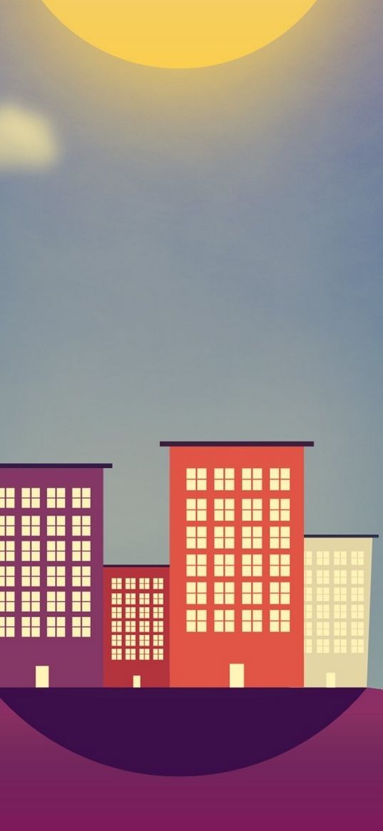 buildings, vector, rain, clouds, smiles, notes