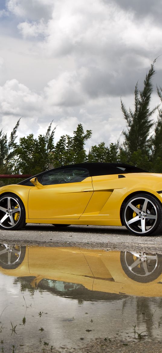 lamborghini, gallardo, lp560-4 spyder, yellow