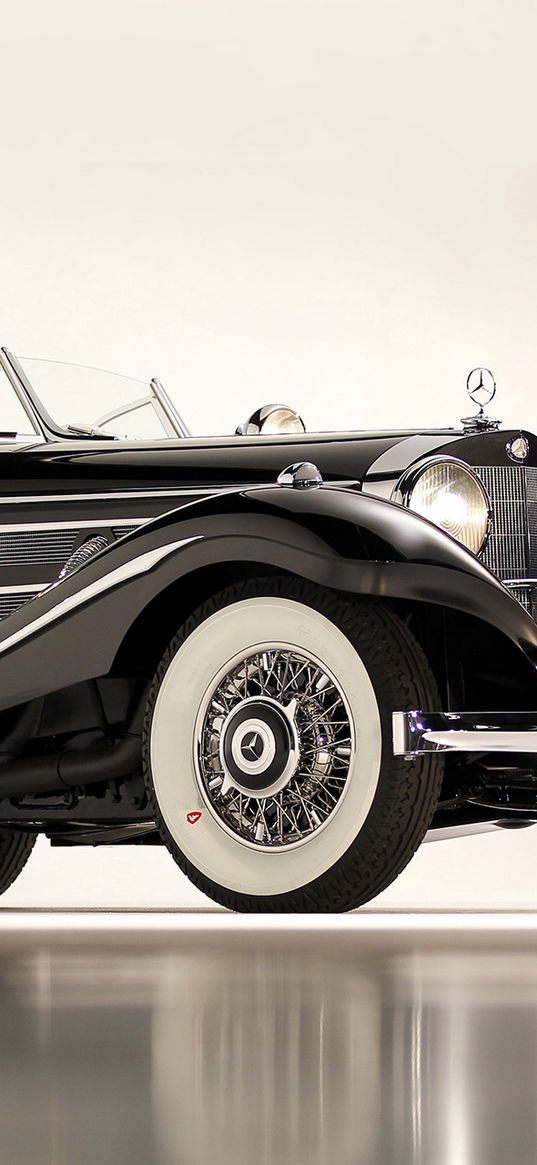 mercedes, 1936, 540k, special roadster, classic, car, black