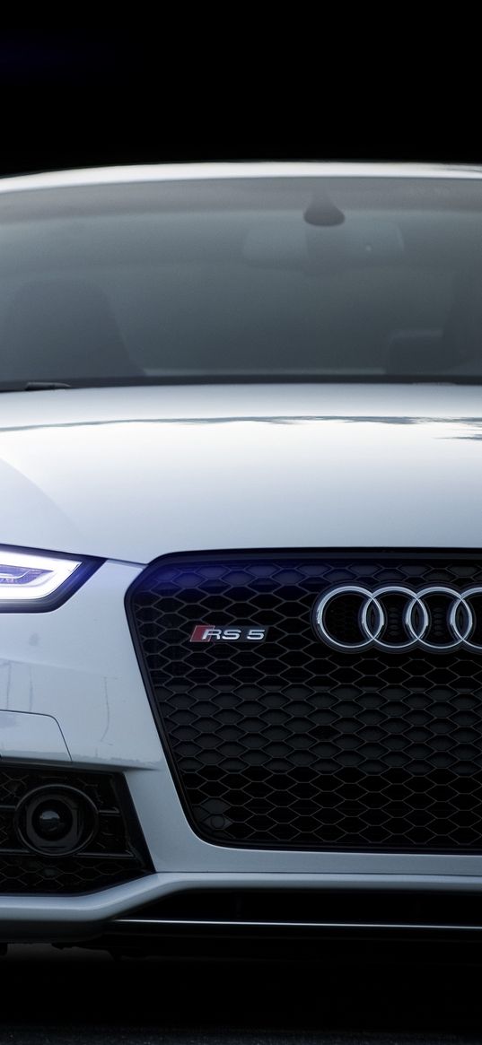 rs5, audi, white, front view