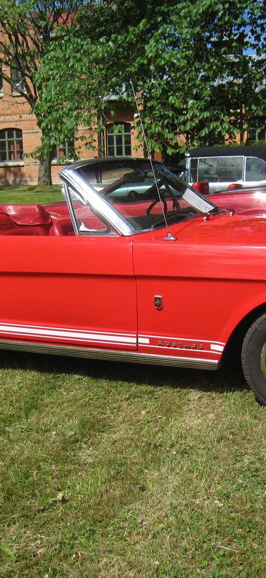 ford mustang, convertible, red, auto