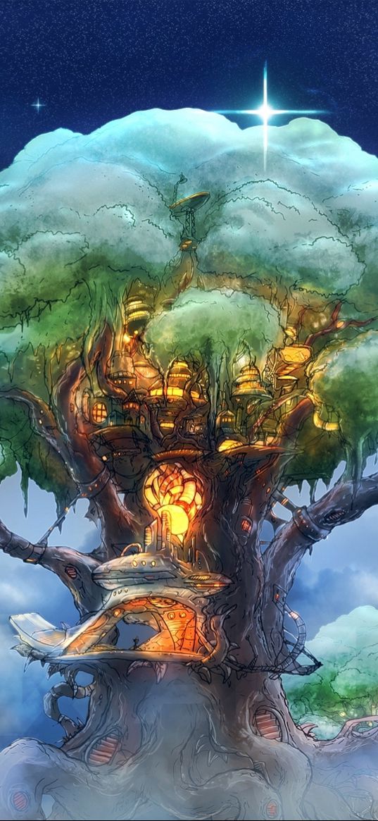 fantasy, tree, art, magic