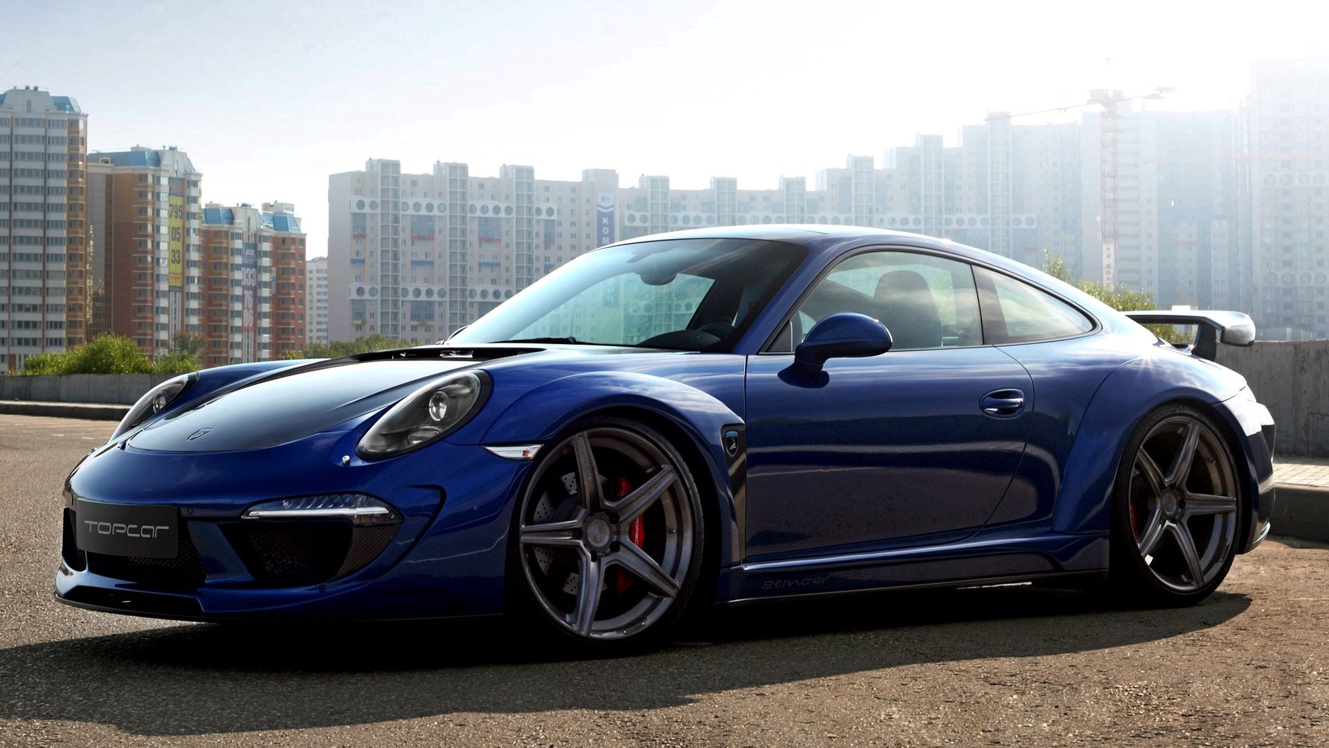 porsche 911, carrera, blue, side view