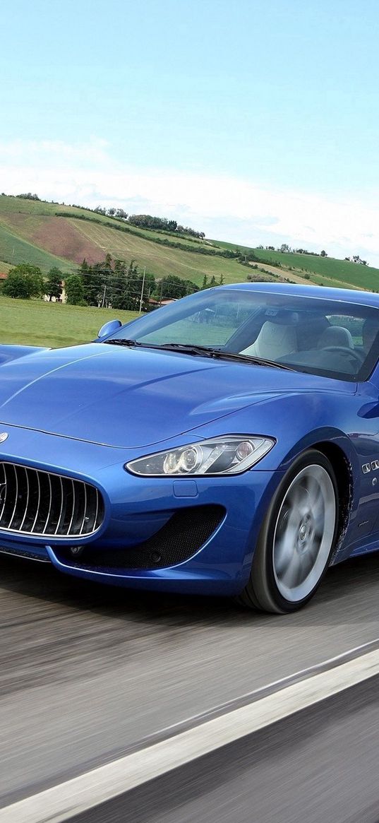 maserati granturismo sport, 2014, blue, speed