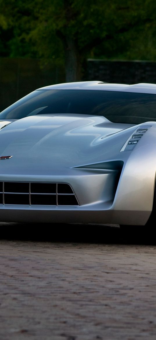 chevrolet, corvette, stingray, gray, cars