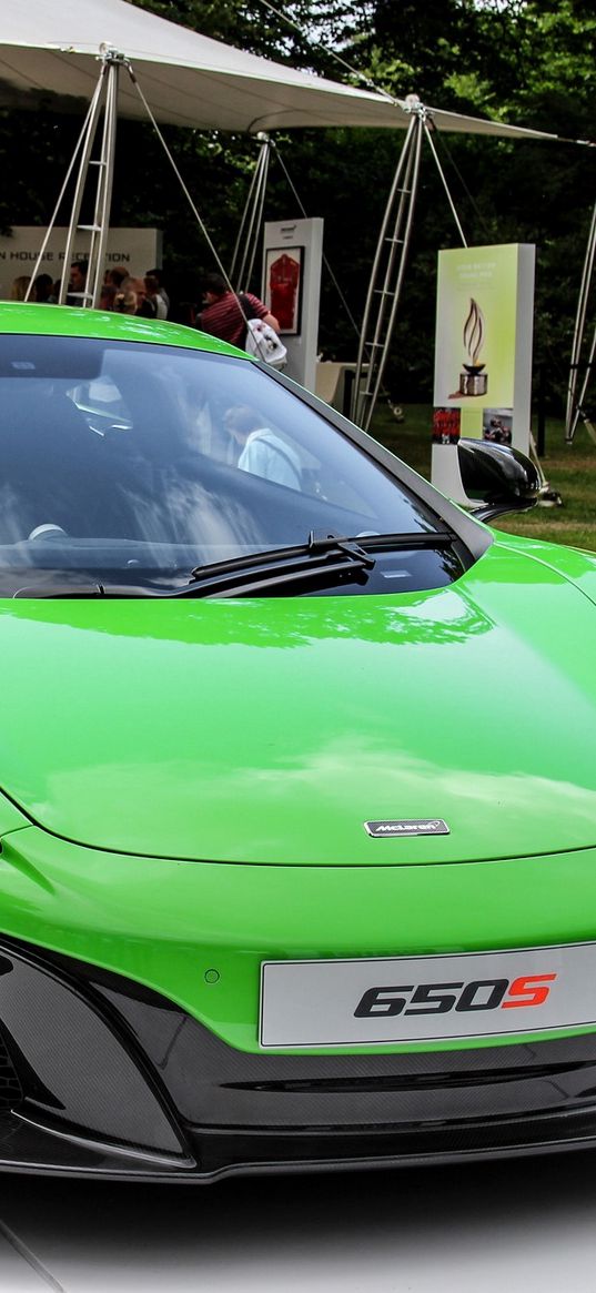 mclaren, 650s, green, front view, exhibition