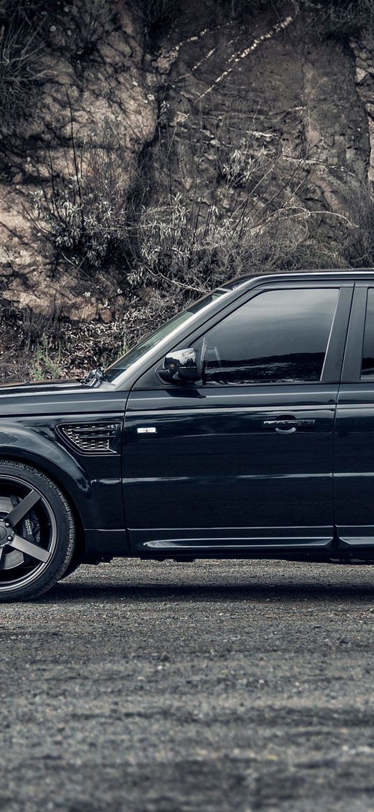 range rover, black, side view