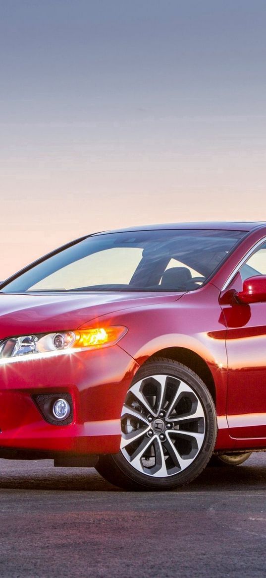 honda, accord, coupe, red, side view