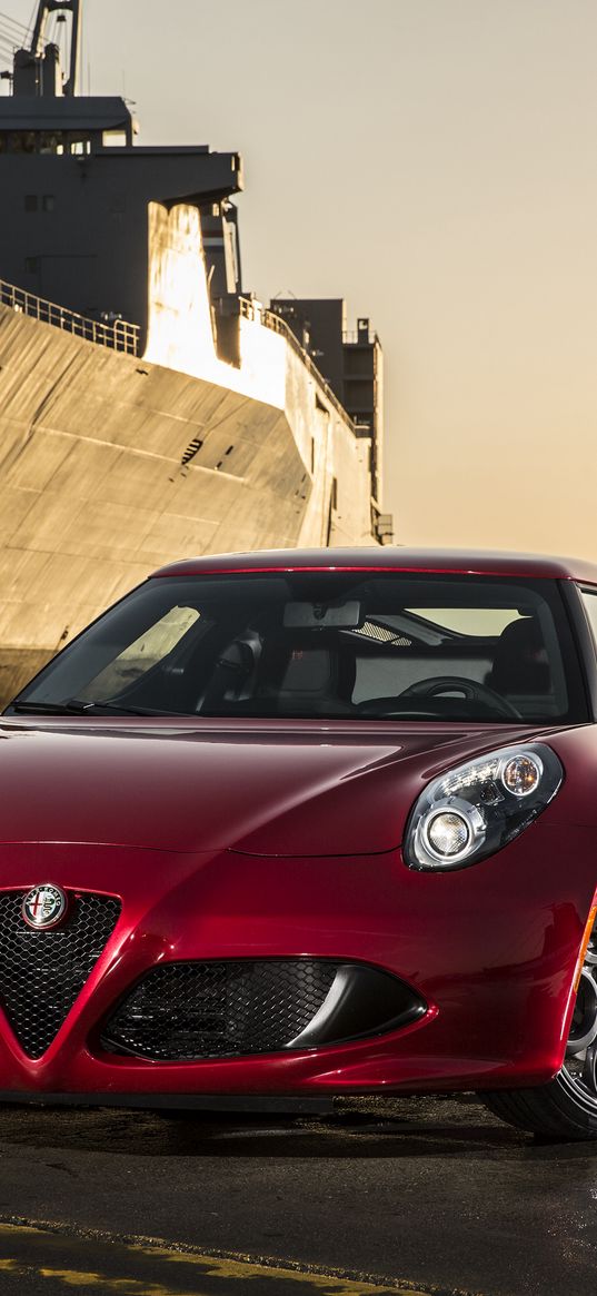 alfa romeo, 4c, 2015, red, sports car, coupe