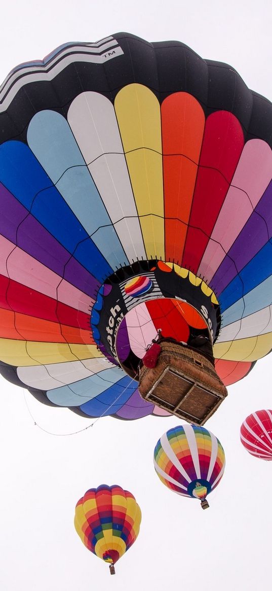 air balloon, flight, sky, colorful