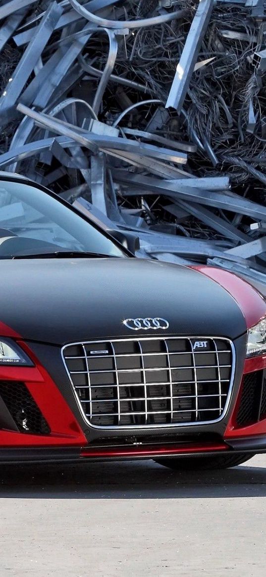 audi r8, audi, convertible, dump, front view