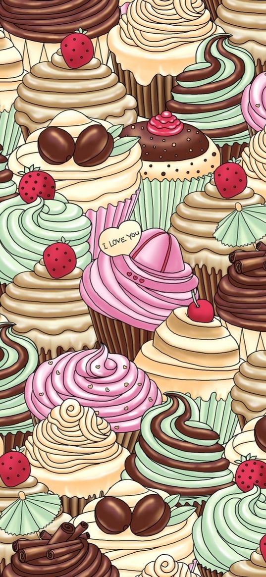 cupcakes, texture, background, art