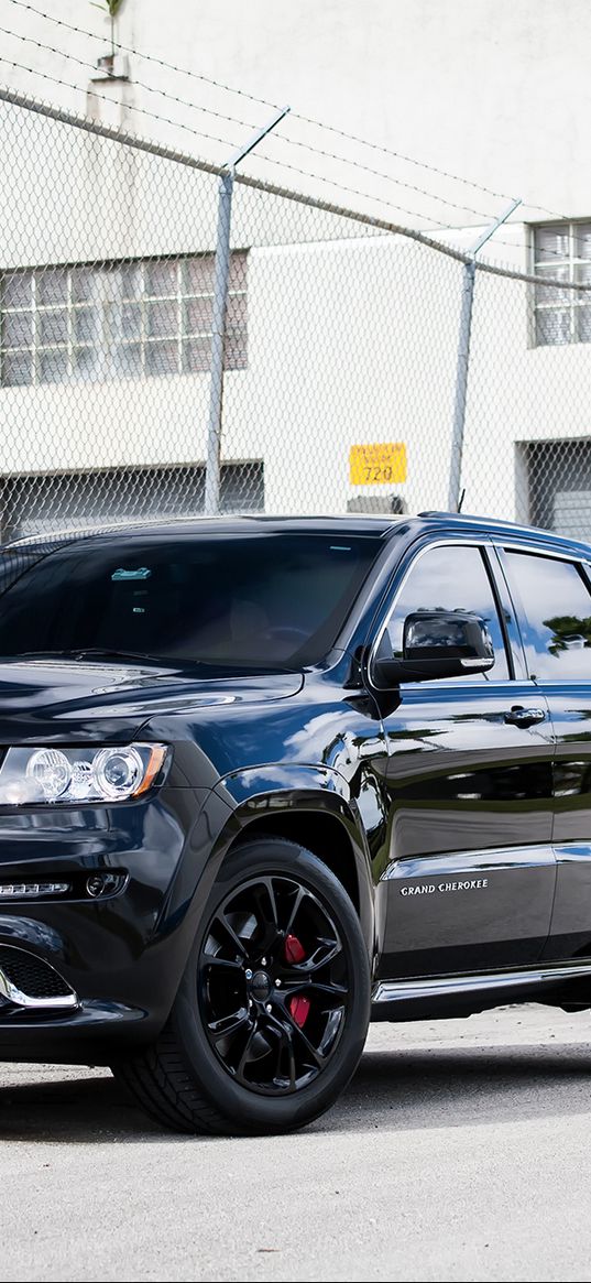 srt-8, cherokee, grand, jeep, black, side view