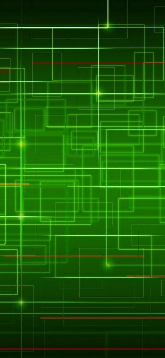 grid, system, green, cells, form