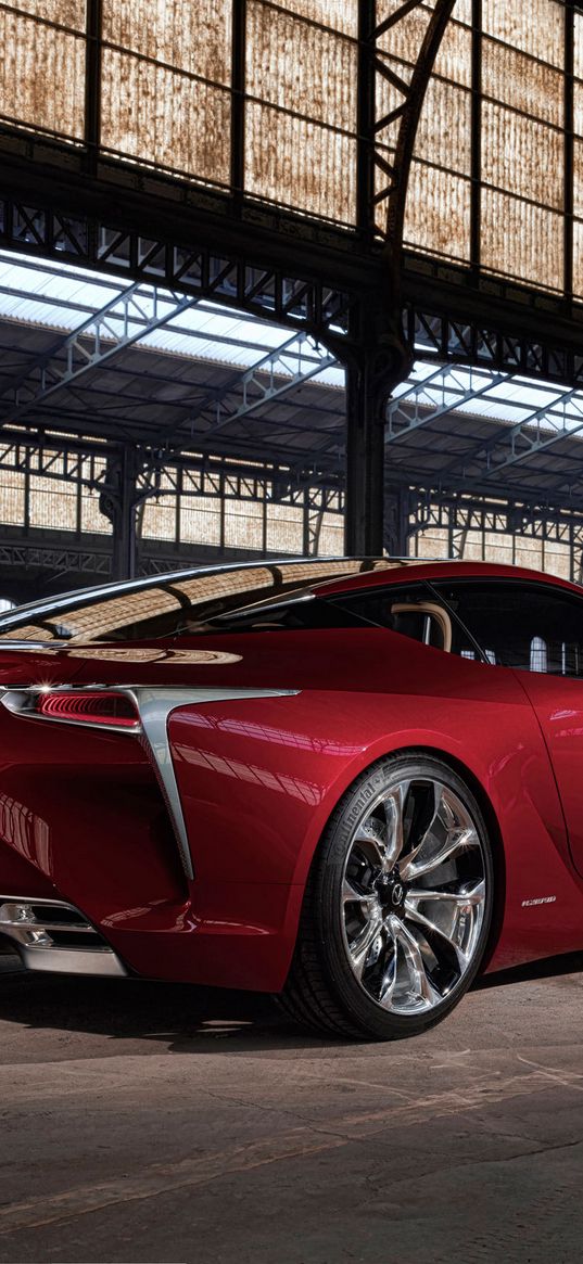 lexus, lf-lc, concept, rear view, red