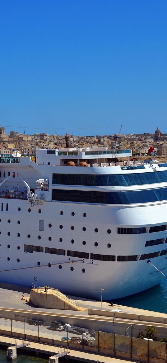 liner, costa neoromantica, ship, cruise ship, dock, pier