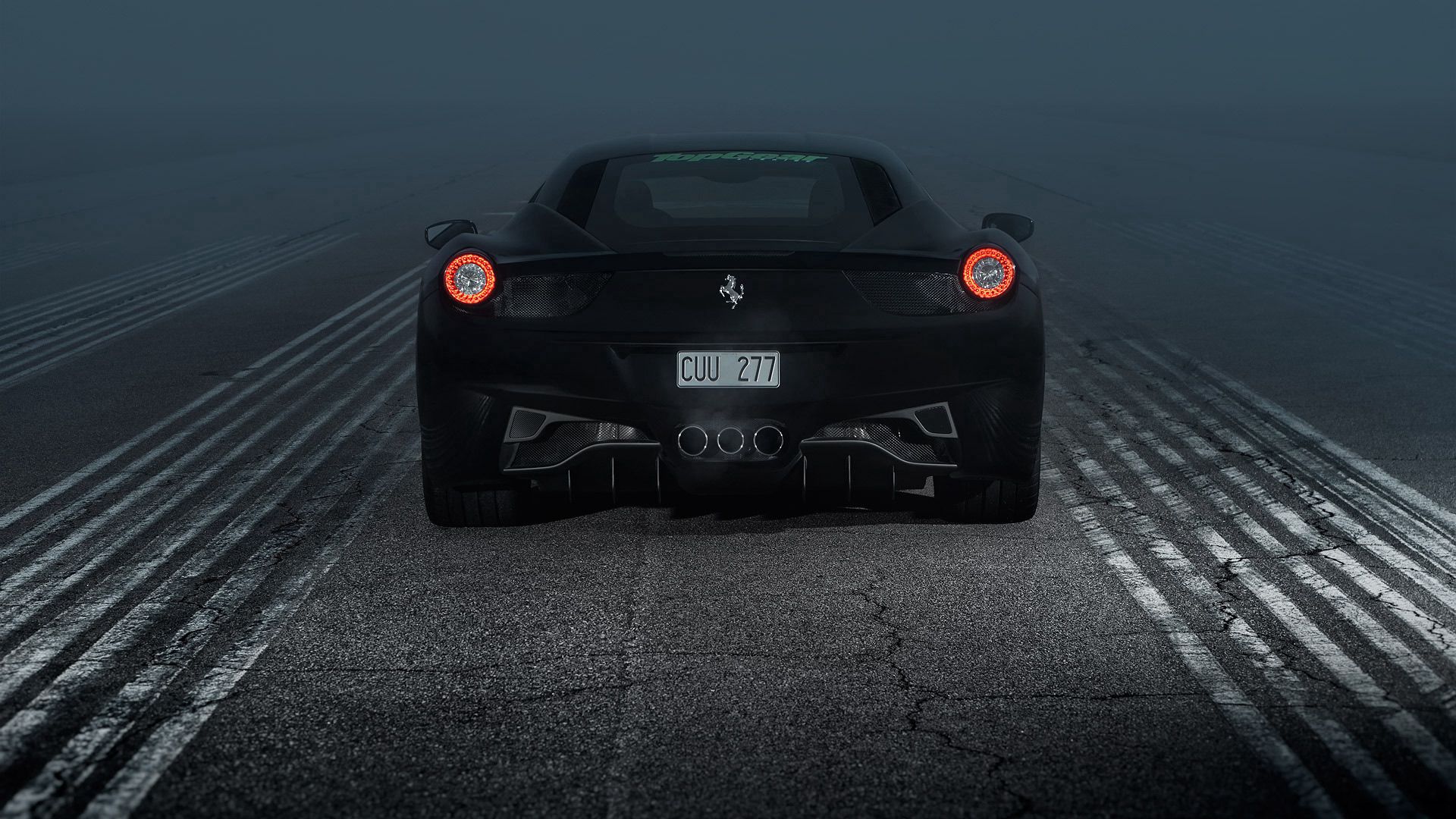 ferrari, 458, italia, ferrari 458, rear view, night, lights