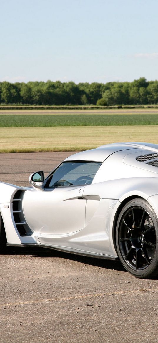 hennessey, venom gt, side view, gray