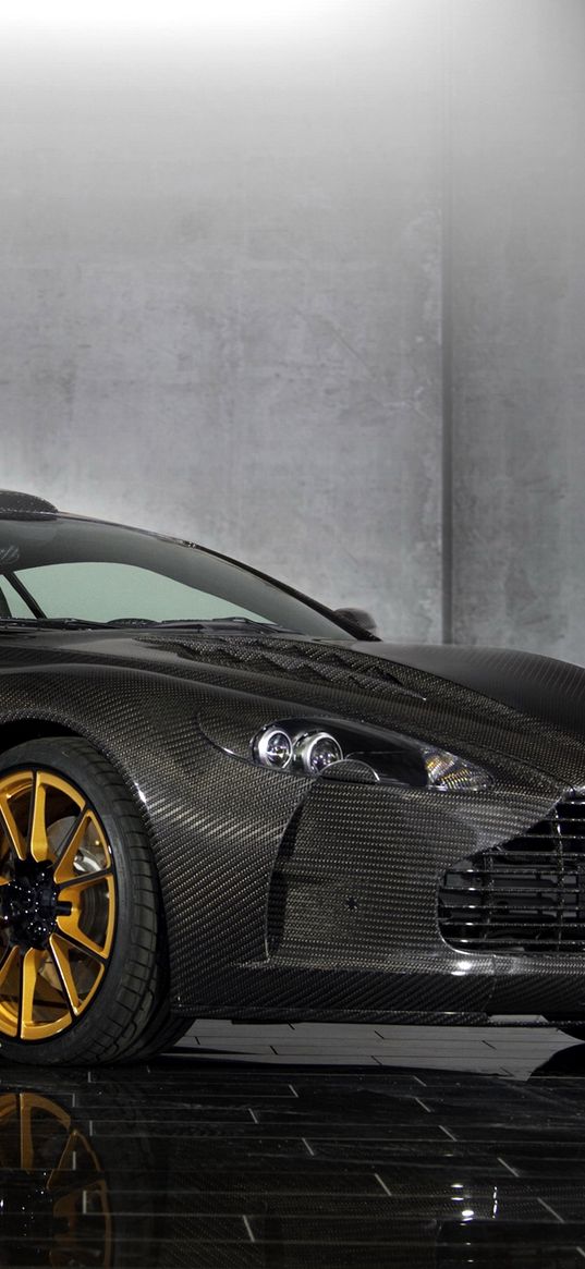 mansory, cyrus, aston martin db9, black, side view