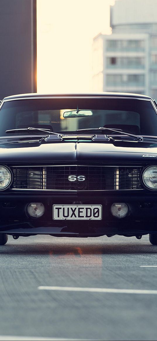 chevrolet, camaro, front view, headlights