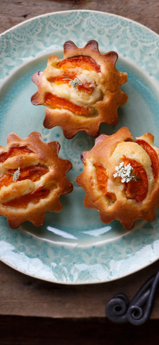 pastries, muffins, apricots, still life