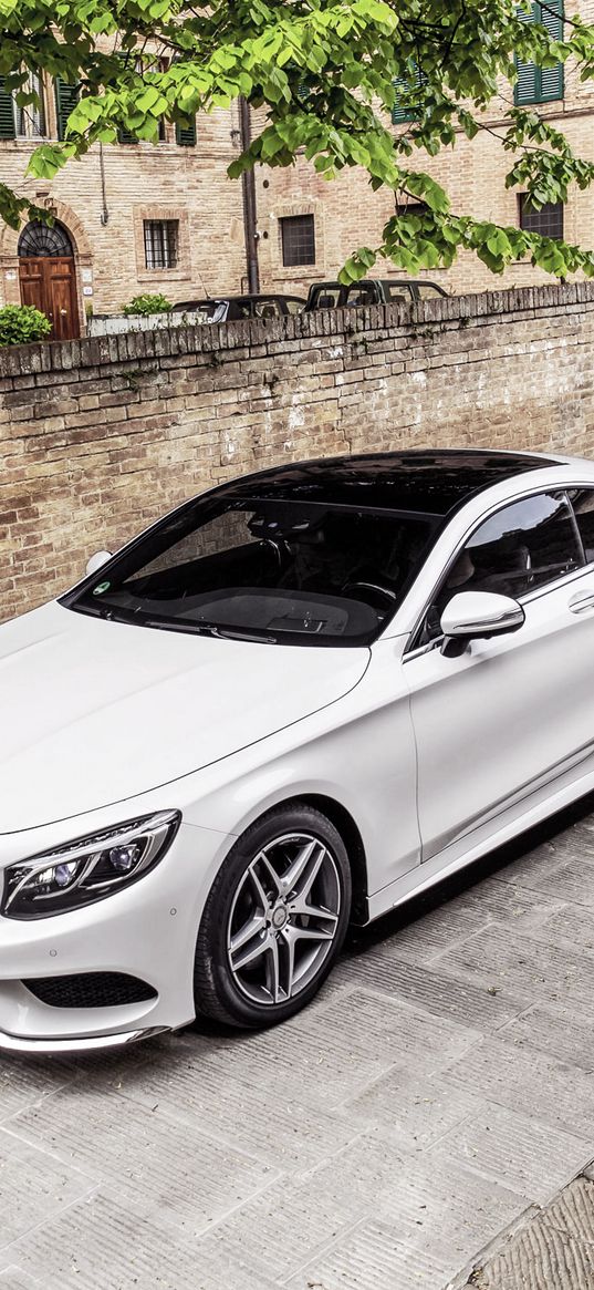 mercedes-benz, s-class, coupe, white