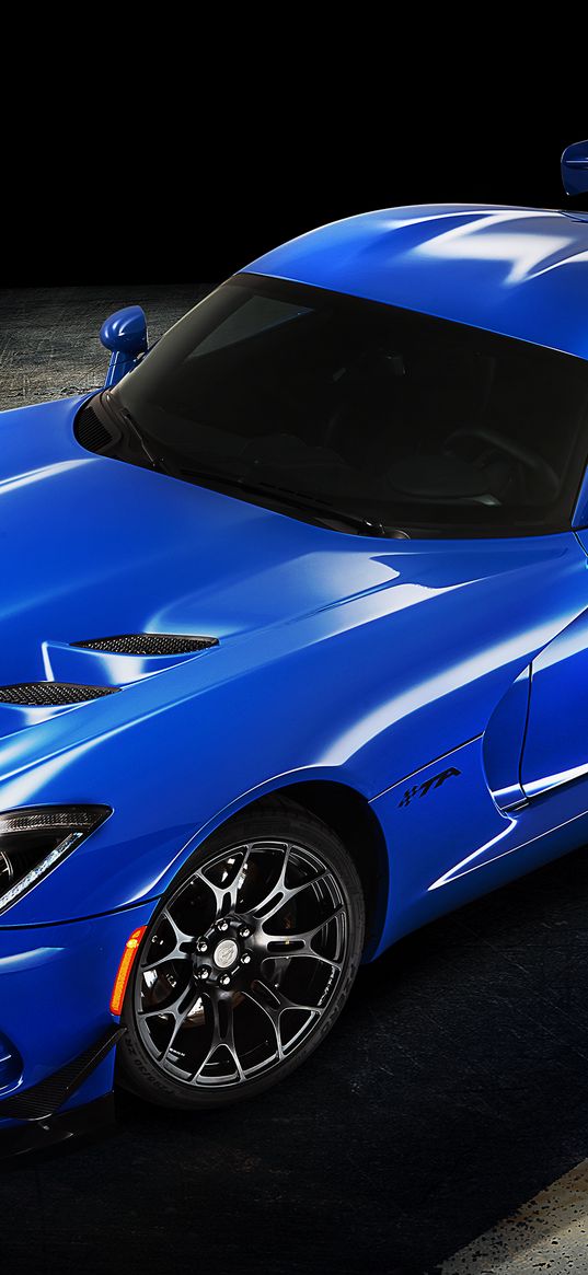 dodge, viper, ta, 2015, blue, side view