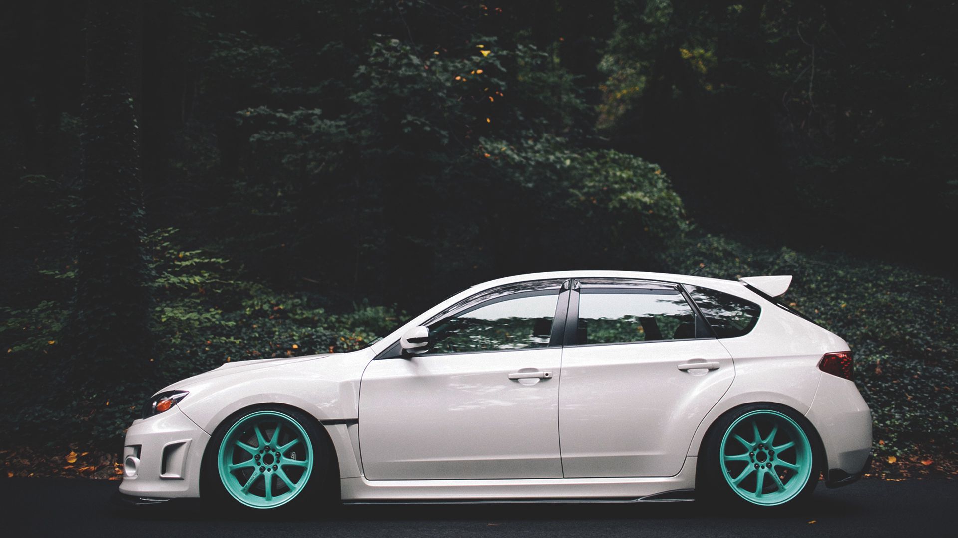 subaru, impreza, wheels, side view, white