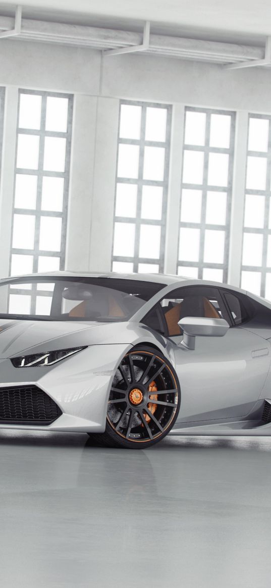 lamborghini, huracan, lp 610, side view, white