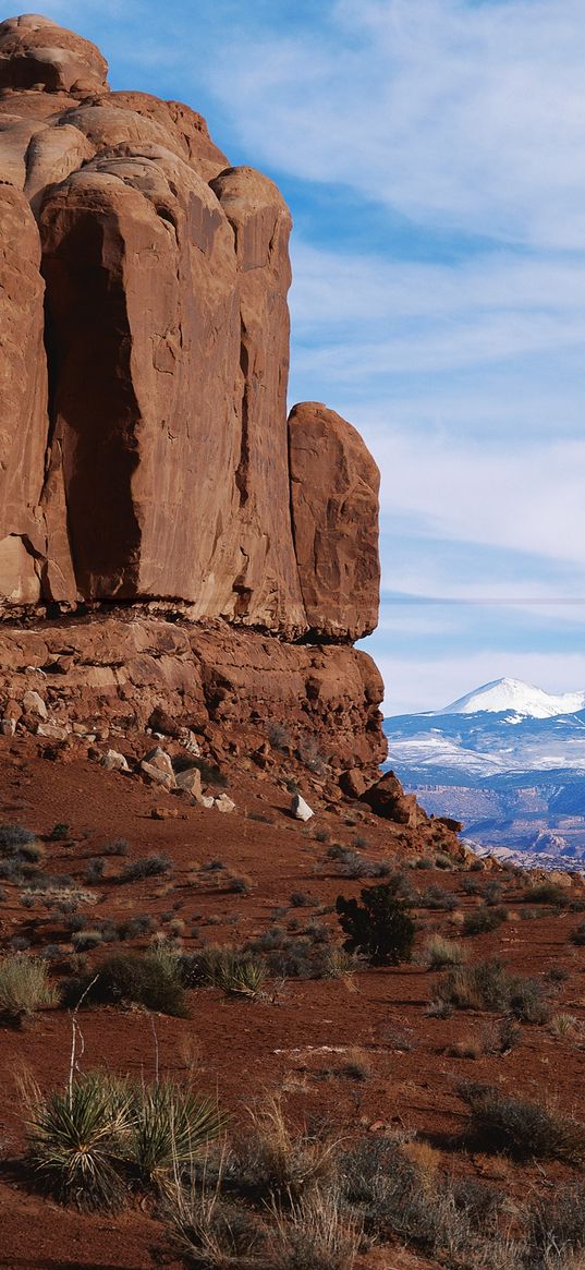 canyon, sand, vegetation, distance