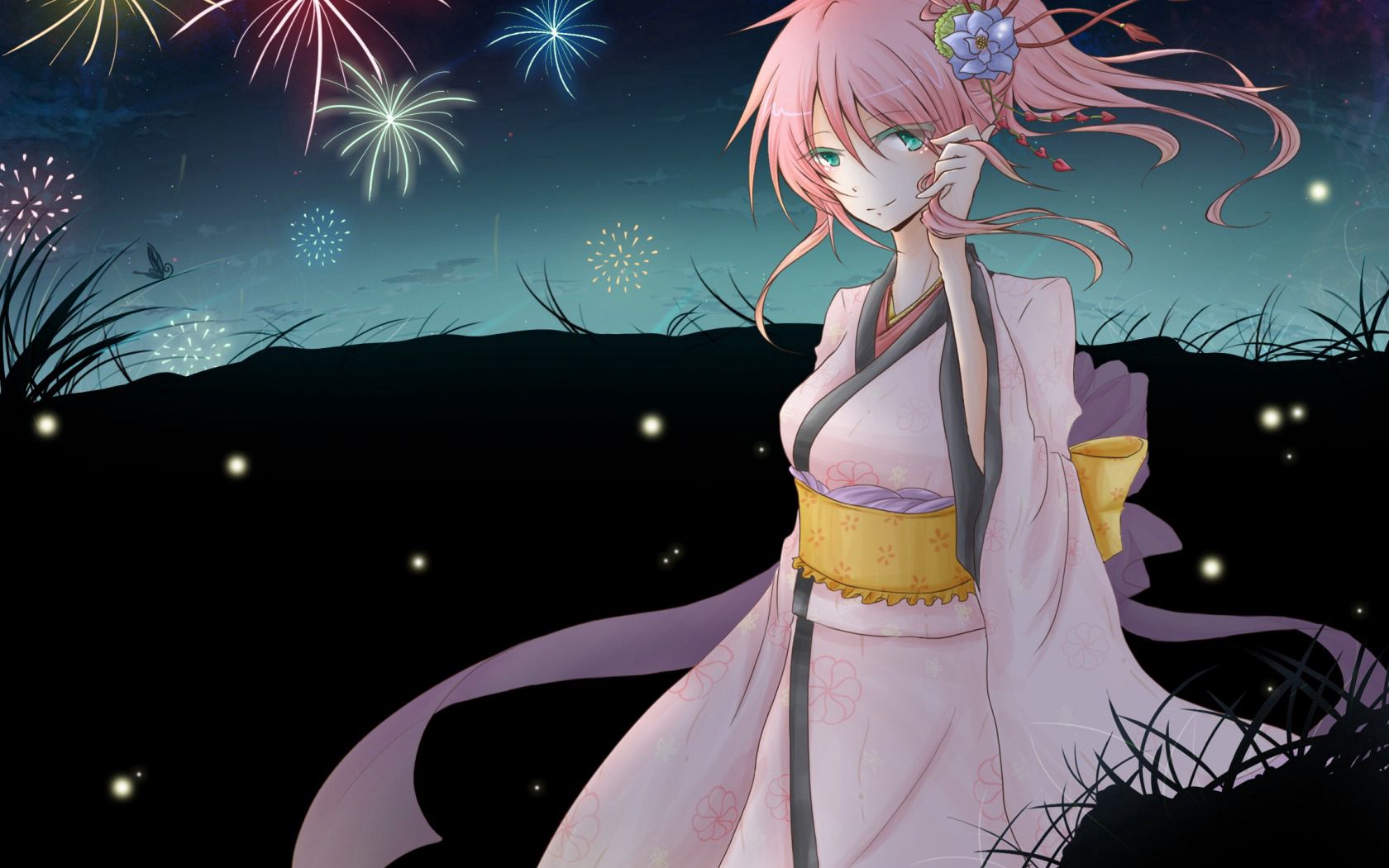 vocaloid, megurine luka, anime, girl, kimono