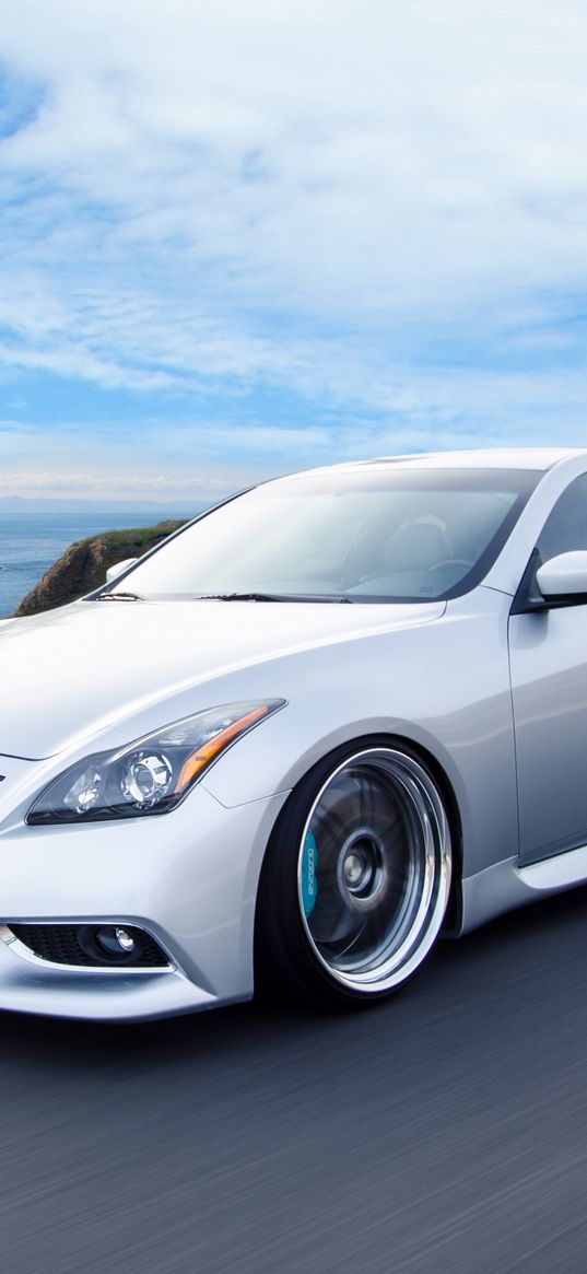 infiniti, g37, coupe, side view, speed